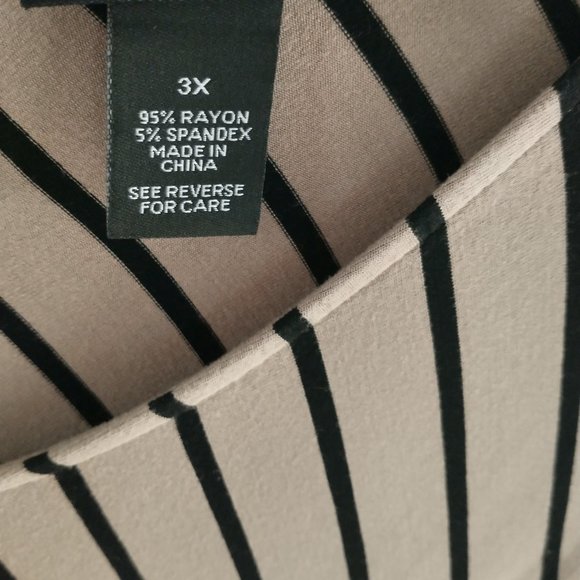 Catherine's tan and black striped stretchy tunic - Picture 3 of 4